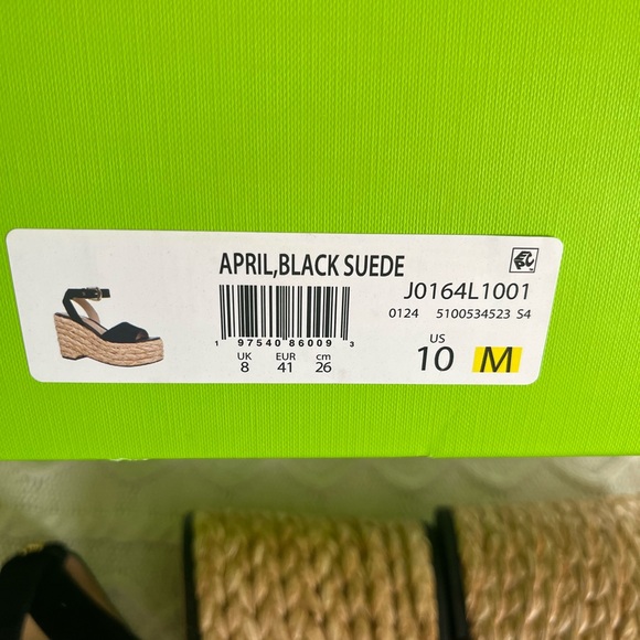 New! Sam Edelman Black Suede Wedge Platform Sandals Women’s Size 10 - Picture 2 of 15